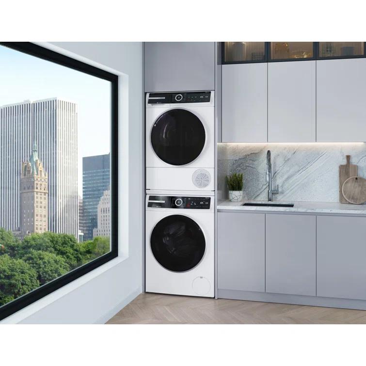 Bosch 500 Series White Smart Front Load Washer with Stainless Steel Drum
