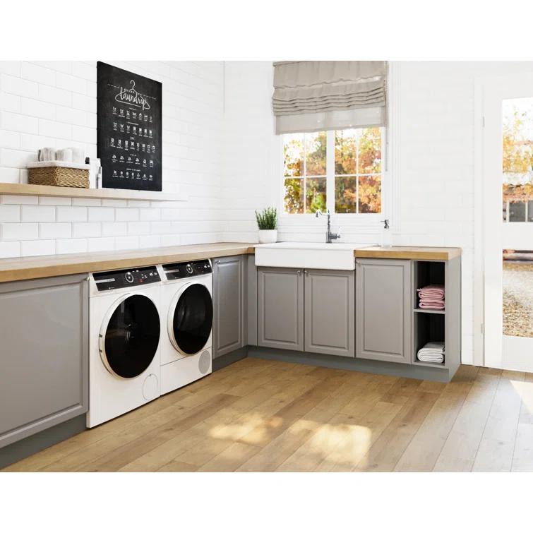 Bosch 500 Series White Smart Front Load Washer with Stainless Steel Drum