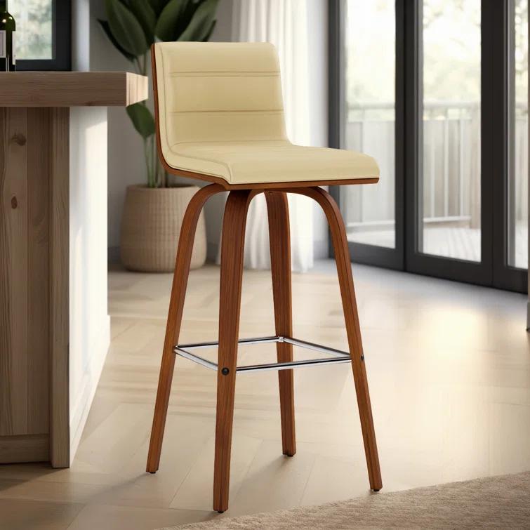 Biance Solid Wood Swivel Bar & Counter Stool
