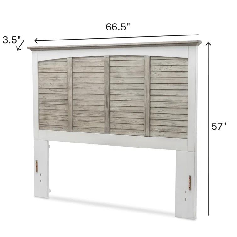 Charteris Solid Wood White Brown/Grey Panel Headboard