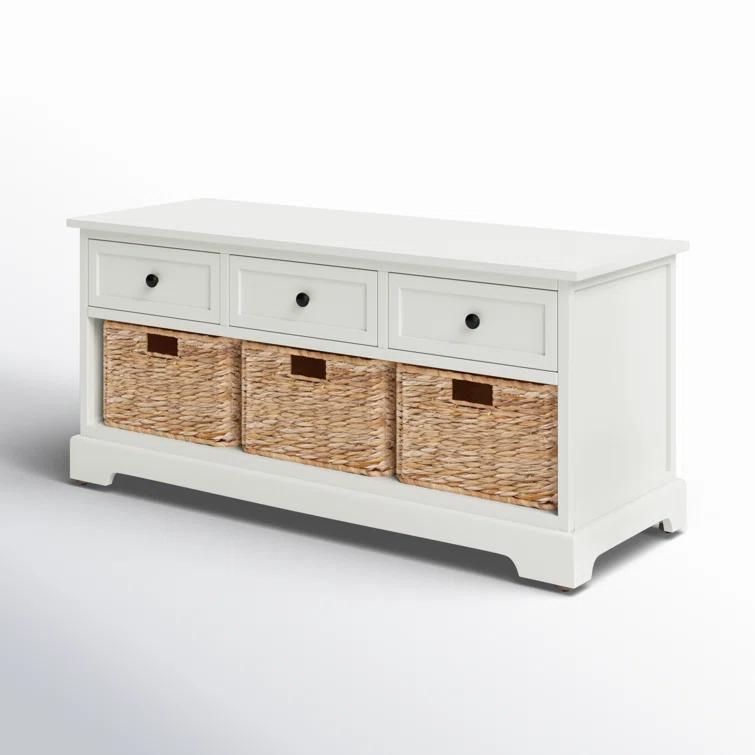 Adayla Solid Wood Drawers Storage Bench