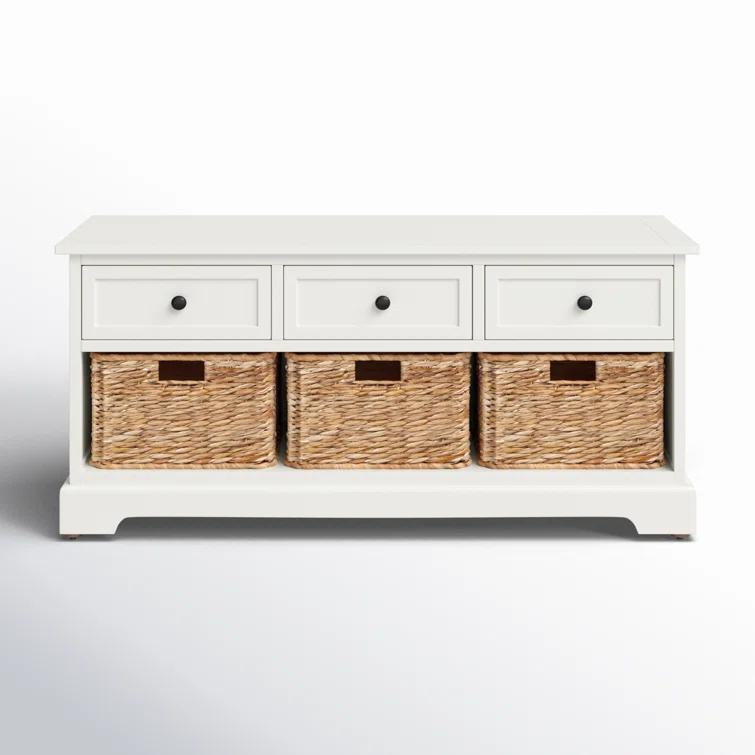 Adayla Solid Wood Drawers Storage Bench