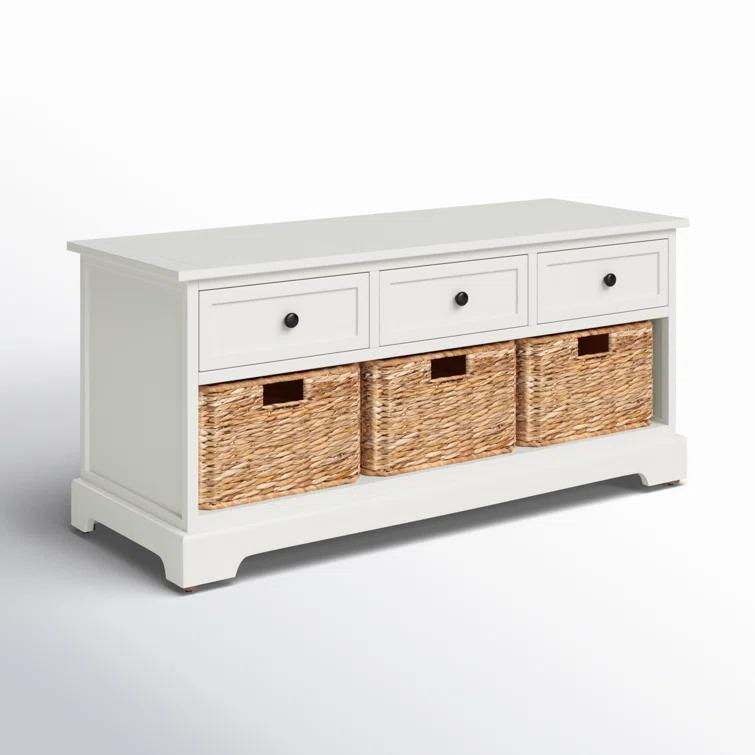 Adayla Solid Wood Drawers Storage Bench