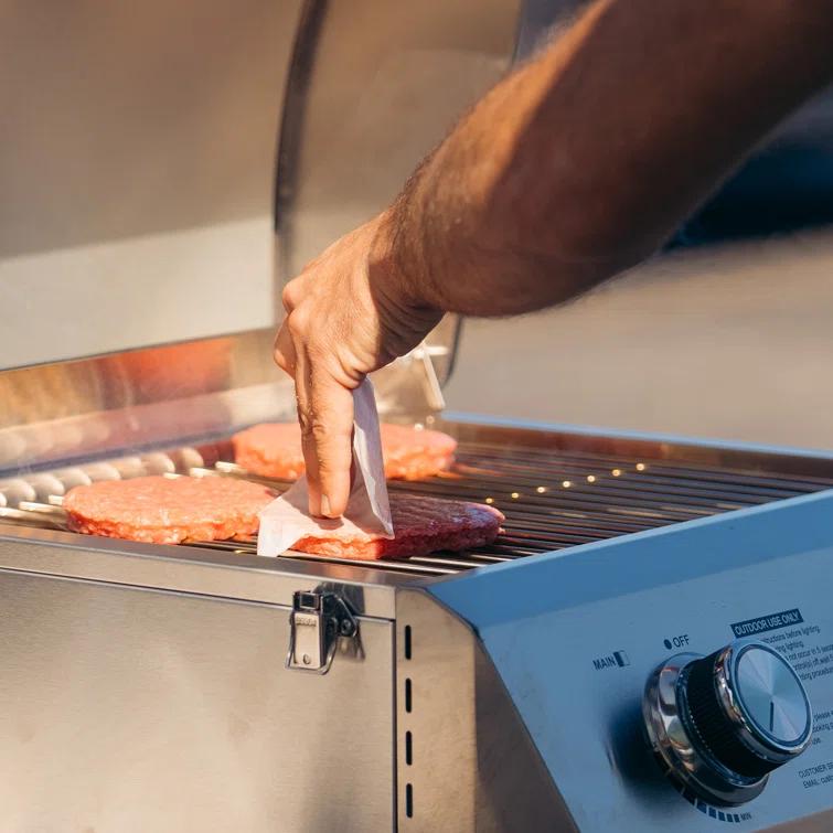 Monument Grills 13742,2-Burner Portable Stainless Steel Tabletop Propane Gas Grill with High Lid and Travel Locks, 15,000 BTU – Perfect for Family BBQs