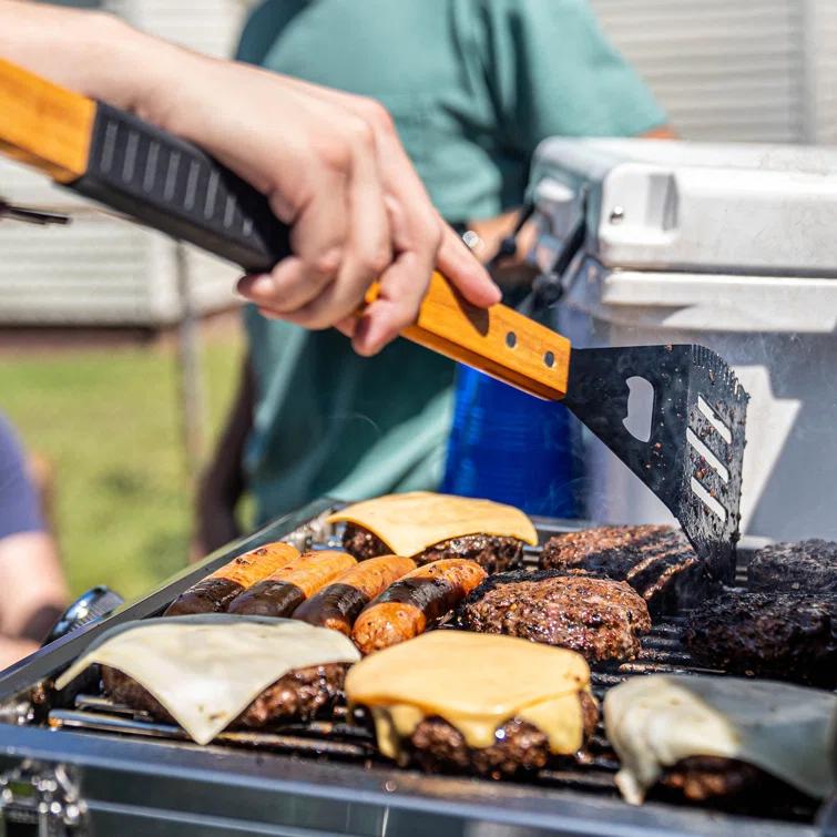 Monument Grills 13742,2-Burner Portable Stainless Steel Tabletop Propane Gas Grill with High Lid and Travel Locks, 15,000 BTU – Perfect for Family BBQs