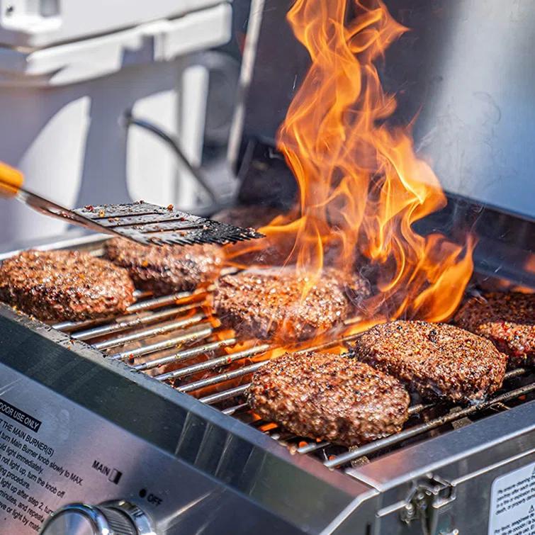 Monument Grills 13742,2-Burner Portable Stainless Steel Tabletop Propane Gas Grill with High Lid and Travel Locks, 15,000 BTU – Perfect for Family BBQs