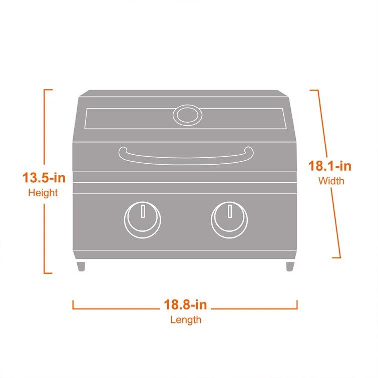 Monument Grills 13742,2-Burner Portable Stainless Steel Tabletop Propane Gas Grill with High Lid and Travel Locks, 15,000 BTU – Perfect for Family BBQs
