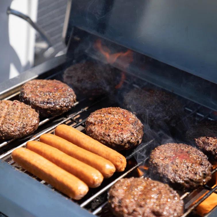 Monument Grills 13742,2-Burner Portable Stainless Steel Tabletop Propane Gas Grill with High Lid and Travel Locks, 15,000 BTU – Perfect for Family BBQs