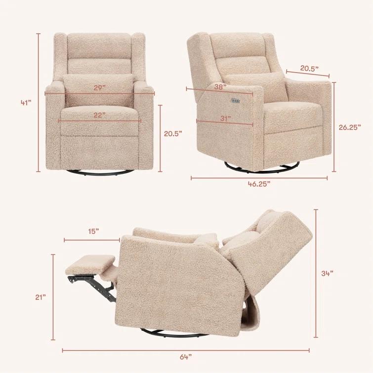 babyletto Kiwi Plus Power Glider Recliner w/ Power Headrest
