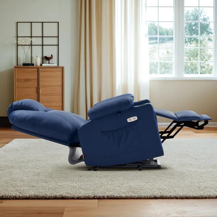 22.8" Wide Dual Motor Power Recliner Lift Chair with Massage and Heat, Infinite Position, Faux Leather