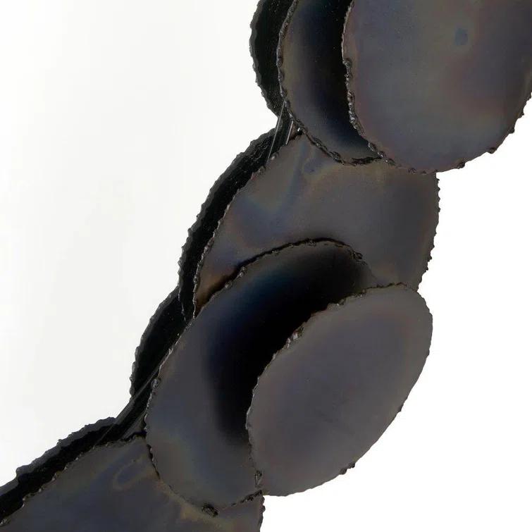 Burnt Iron Industrial Round Wall Mirror