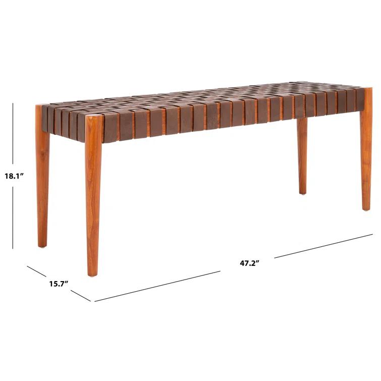 Orin 47" Woven Leather Bench