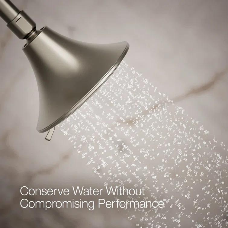 Kohler Forte 1.75 gpm Multifunction Wall Mount Showerhead, Three Spray Settings, 5.5" High Pressure Spray Head