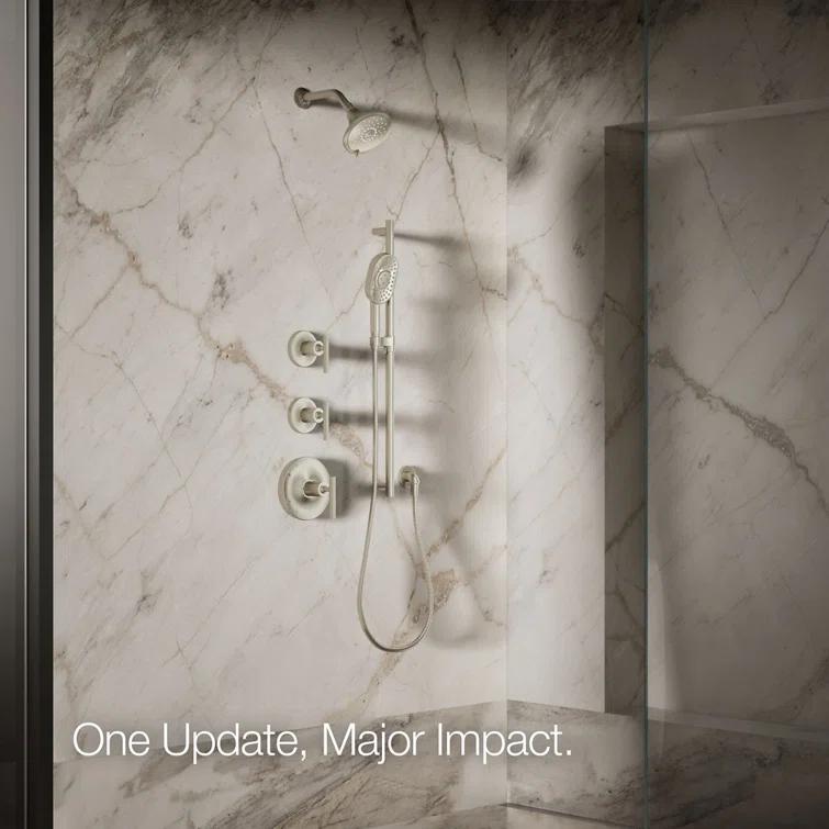 Kohler Forte 1.75 gpm Multifunction Wall Mount Showerhead, Three Spray Settings, 5.5" High Pressure Spray Head