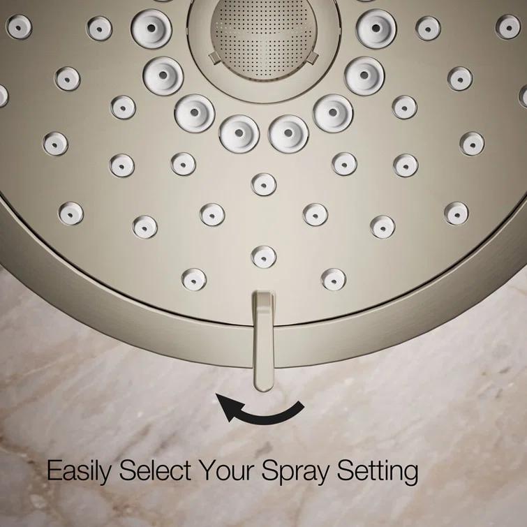 Kohler Forte 1.75 gpm Multifunction Wall Mount Showerhead, Three Spray Settings, 5.5" High Pressure Spray Head