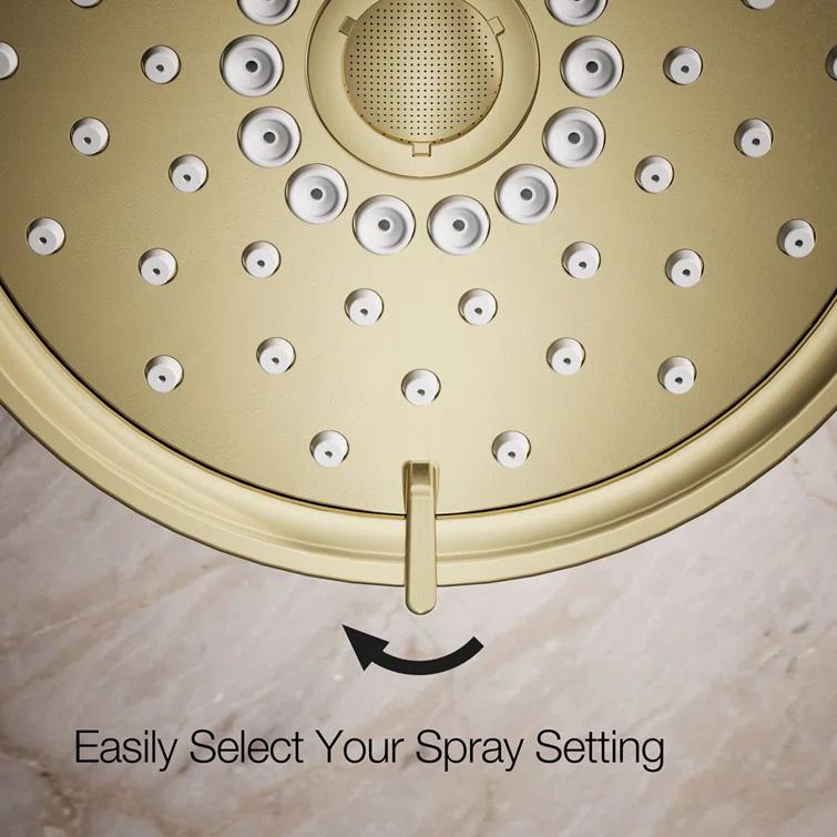 Kohler Purist® 1.75 Gpm Multifunction Wall Mount Showerhead, Three Spray Settings, 5.5" High Pressure Spray Head