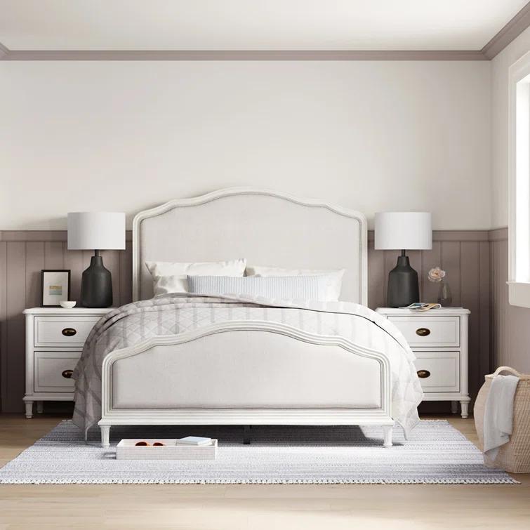 Eloise White Oak 2-Drawer Nightstand with Iron Ring Handles