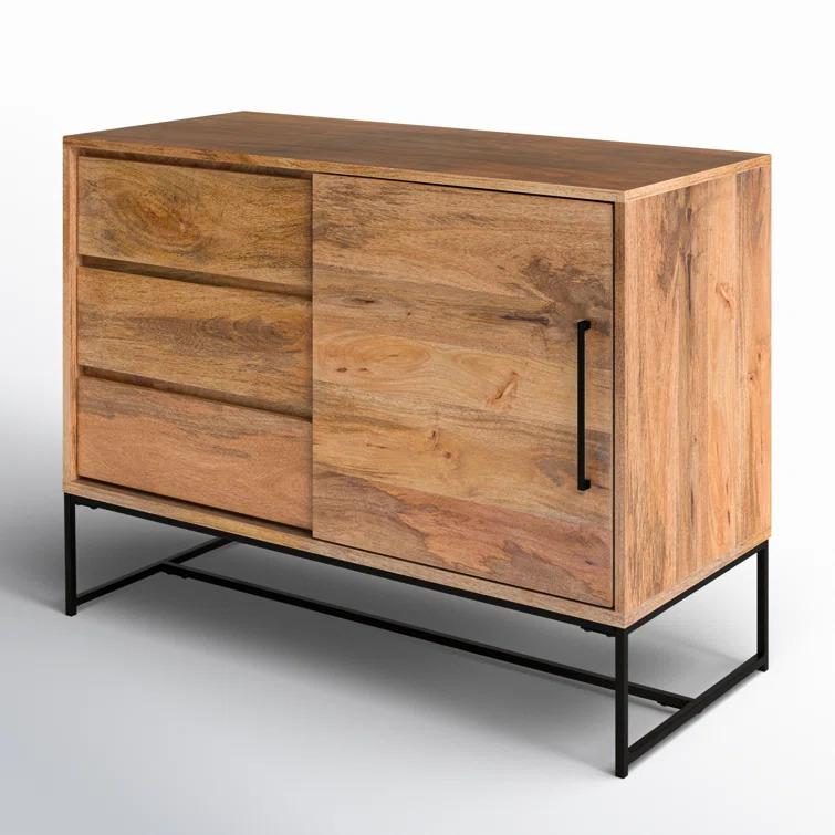 Ascent 40" Wide 3 Drawer Solid Mango Wood Server