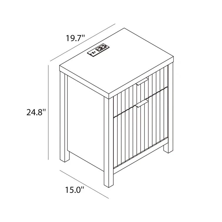 Arrilla 25'' 2 - Drawer Nightstand with Built-In Outlets