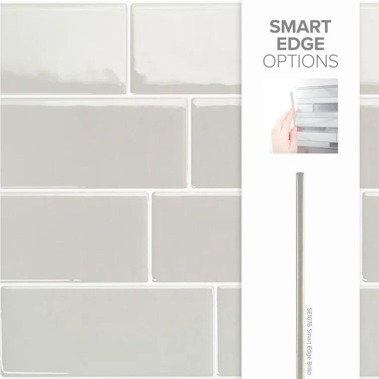 Peel and Stick Gel Backsplash Tile Metro 12'' x 8'' (Set of 4)