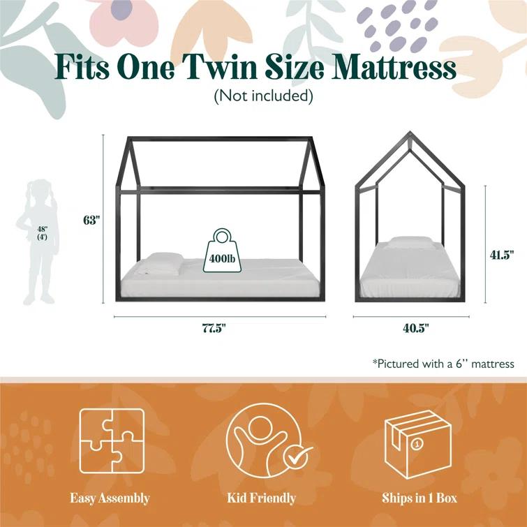 Skyler Metal Montessori House Bed