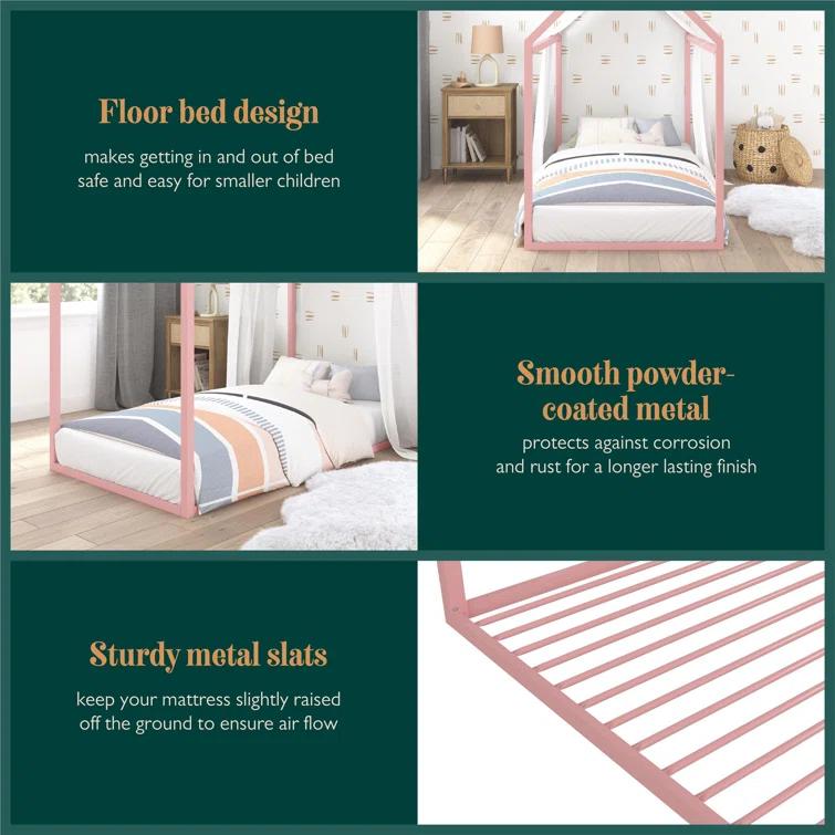 Max & Finn Skyler Metal Montessori House Bed