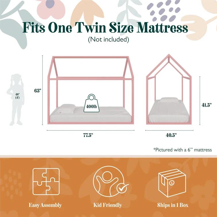 Max & Finn Skyler Metal Montessori House Bed