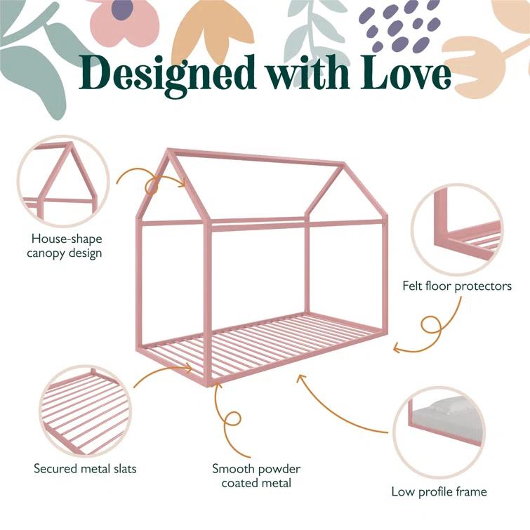 Max & Finn Skyler Metal Montessori House Bed