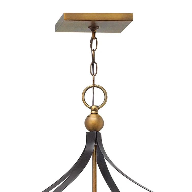Hinkley 8-Light Two-Tier Open Frame Foyer Chain-Hung Rectangle Chandelier