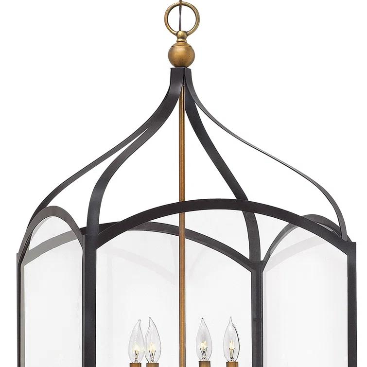 Hinkley 8-Light Two-Tier Open Frame Foyer Chain-Hung Rectangle Chandelier