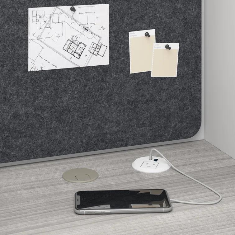 Bush Business Furniture Hustle 2 Person Office Cubicle Desk With Storage And Tackboard