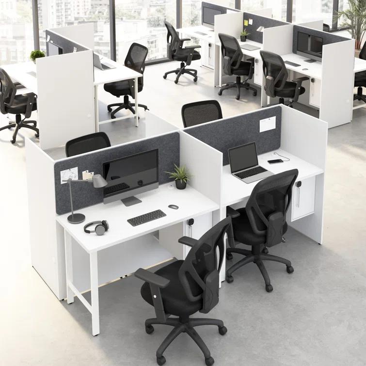 Bush Business Furniture Hustle 2 Person Office Cubicle Desk With Storage And Tackboard