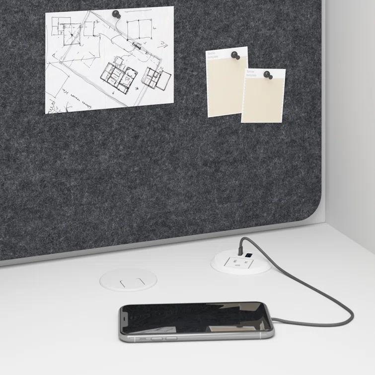 Bush Business Furniture Hustle 2 Person Office Cubicle Desk With Storage And Tackboard