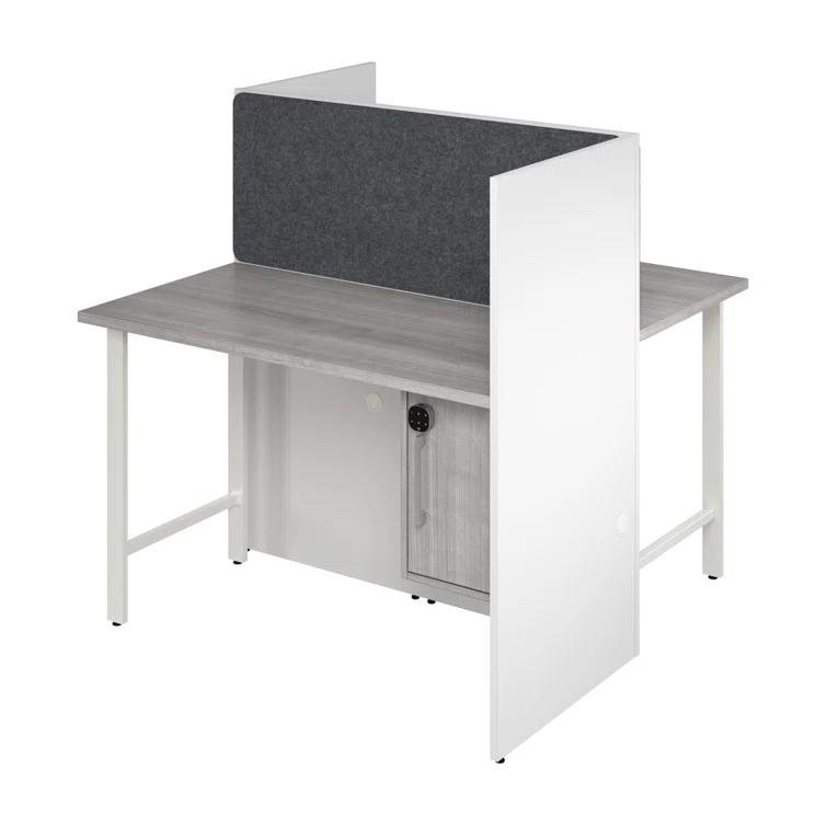 Bush Business Furniture Hustle 2 Person Office Cubicle Desk With Storage And Tackboard