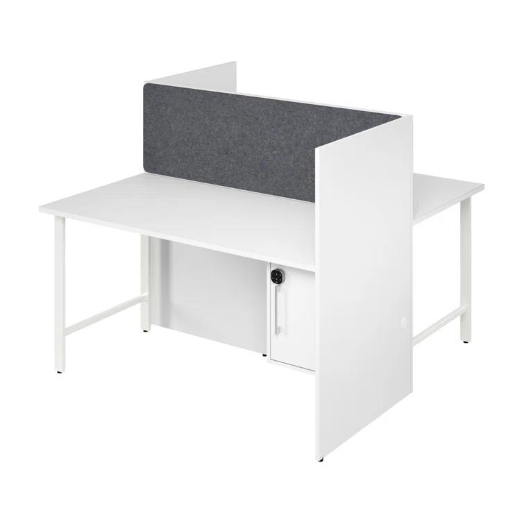 Bush Business Furniture Hustle 2 Person Office Cubicle Desk With Storage And Tackboard