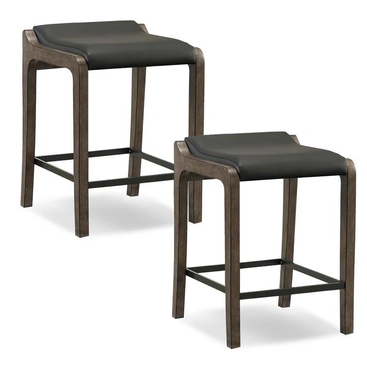 Coons Upholstered Counter Stool with Solid Wood Frame (Set of 2)