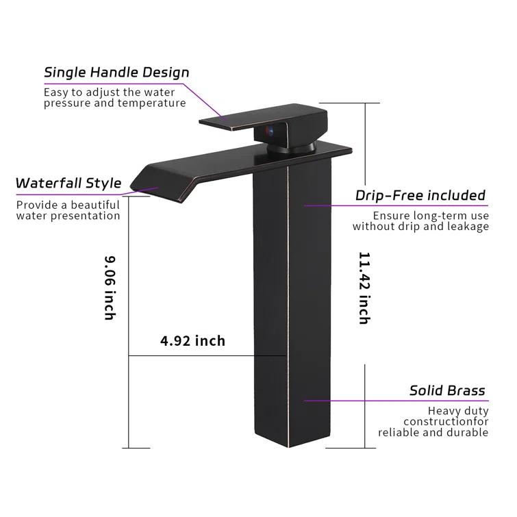 Vessel Sink Faucet Single-handle Bathroom Faucet with Drain Assembly