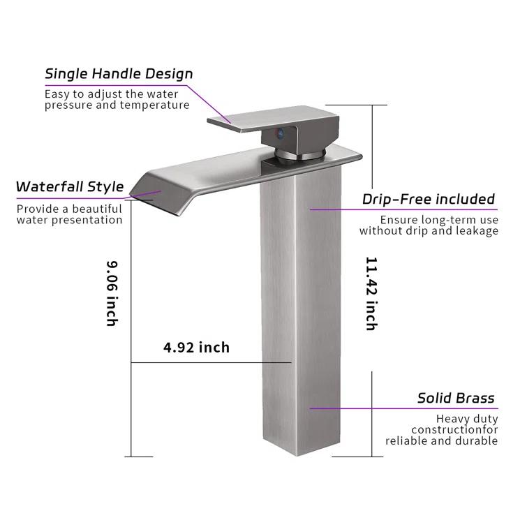 VIBRANTBATH 6004H-N Vessel Sink Faucet Single-handle Bathroom Faucet with Drain Assembly
