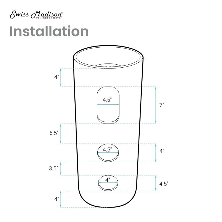 Monaco Circular Basin Pedestal Sink