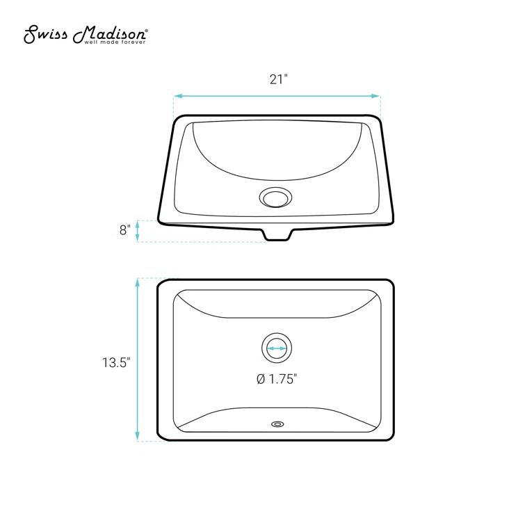 Voltaire 21" Rectangular Under-Mount Bathroom Sink