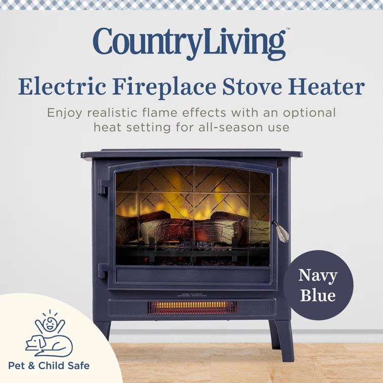 Country Living Smart Infrared Electric Fireplace Stove Heater, Alexa and Google Home Compatible