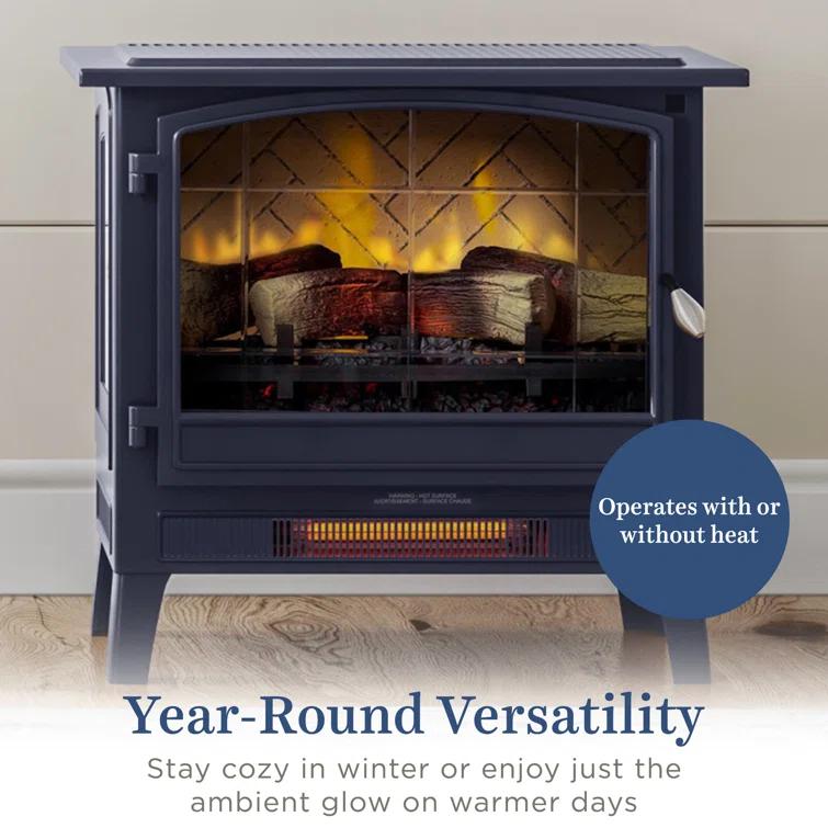 Country Living Smart Infrared Electric Fireplace Stove Heater, Alexa and Google Home Compatible