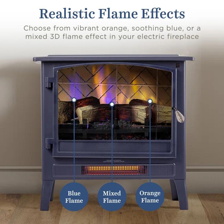 Country Living Smart Infrared Electric Fireplace Stove Heater, Alexa and Google Home Compatible