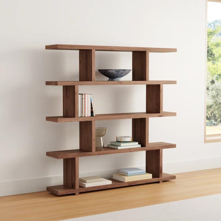 Modern Staggered Bookshelf (63")