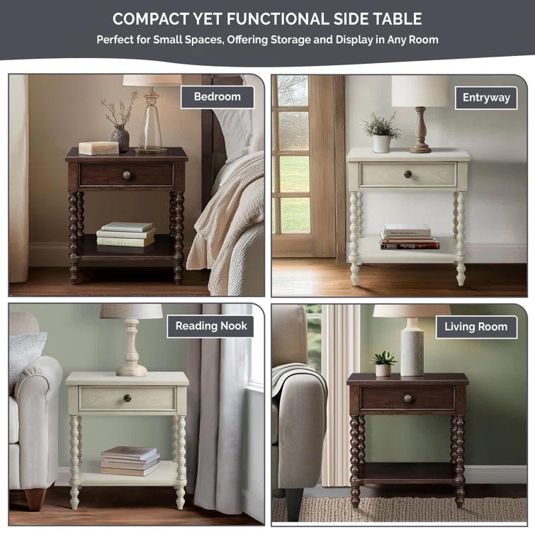 Beckett One Drawer Solid Wood Nightstand