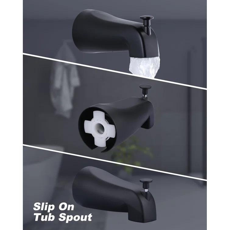 Single Handle 7-Spray Tub & Shower Faucet Set 1.8 GPM Handheld Shower With Brass Rough-In Valve