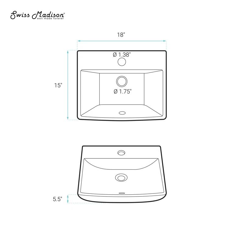 Voltaire Sublime Compact Ceramic Wall Hung Sink