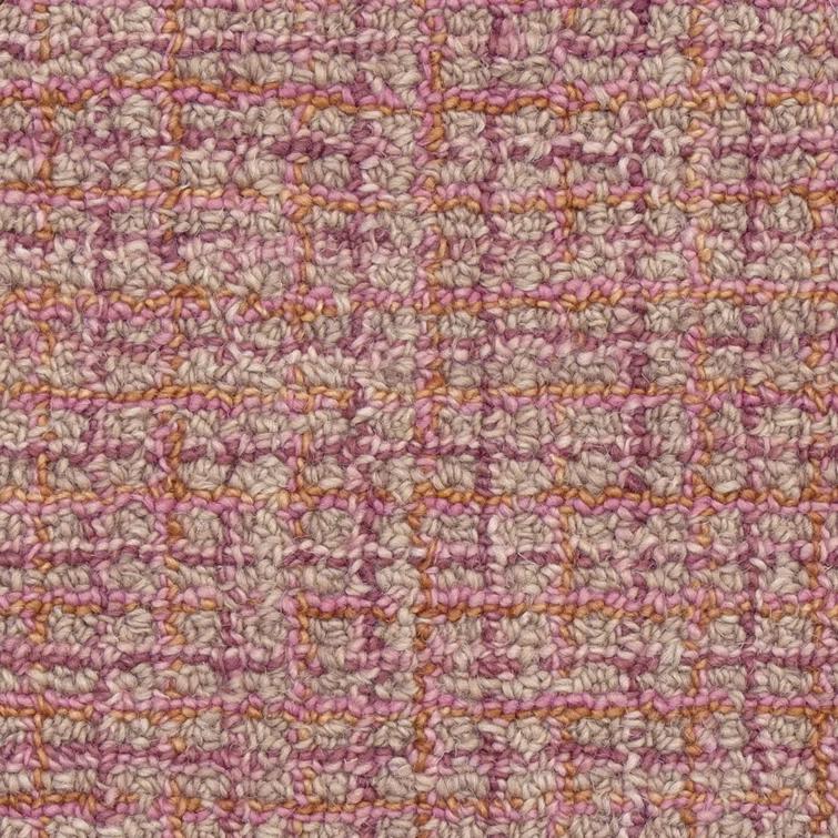 Bryn Hand-Tufted Loop Pile Wool Tweedy Plaid Textured Solid Area Rug Spice Orange Rose Burgundy Tan