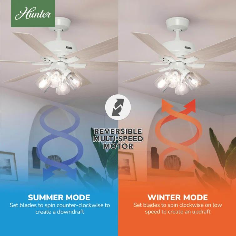 Hunter 52 Inch Fonthill ENERGY STAR® Hunterexpress Ceiling Fan With Lights And Remote