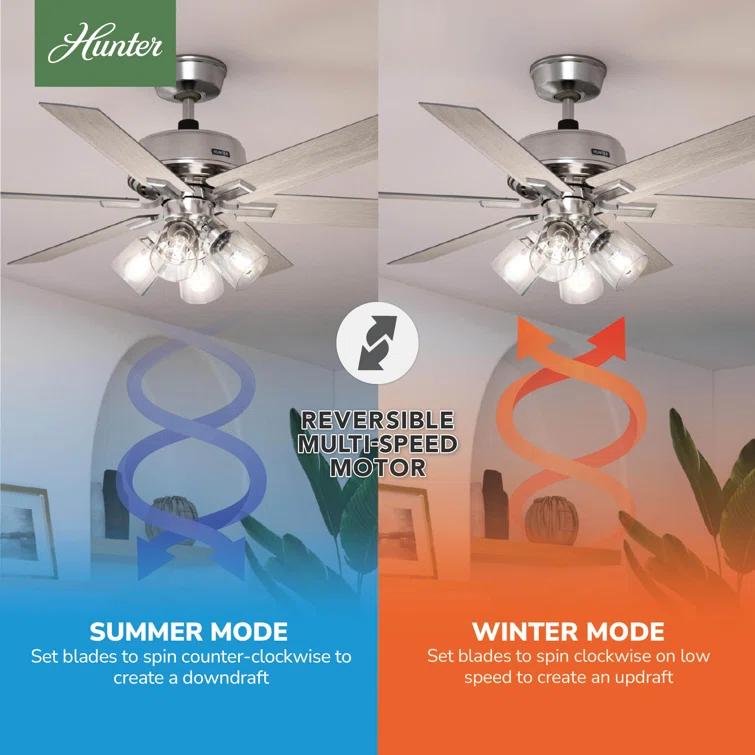 Hunter 52 Inch Fonthill ENERGY STAR® Hunterexpress Ceiling Fan With Lights And Remote